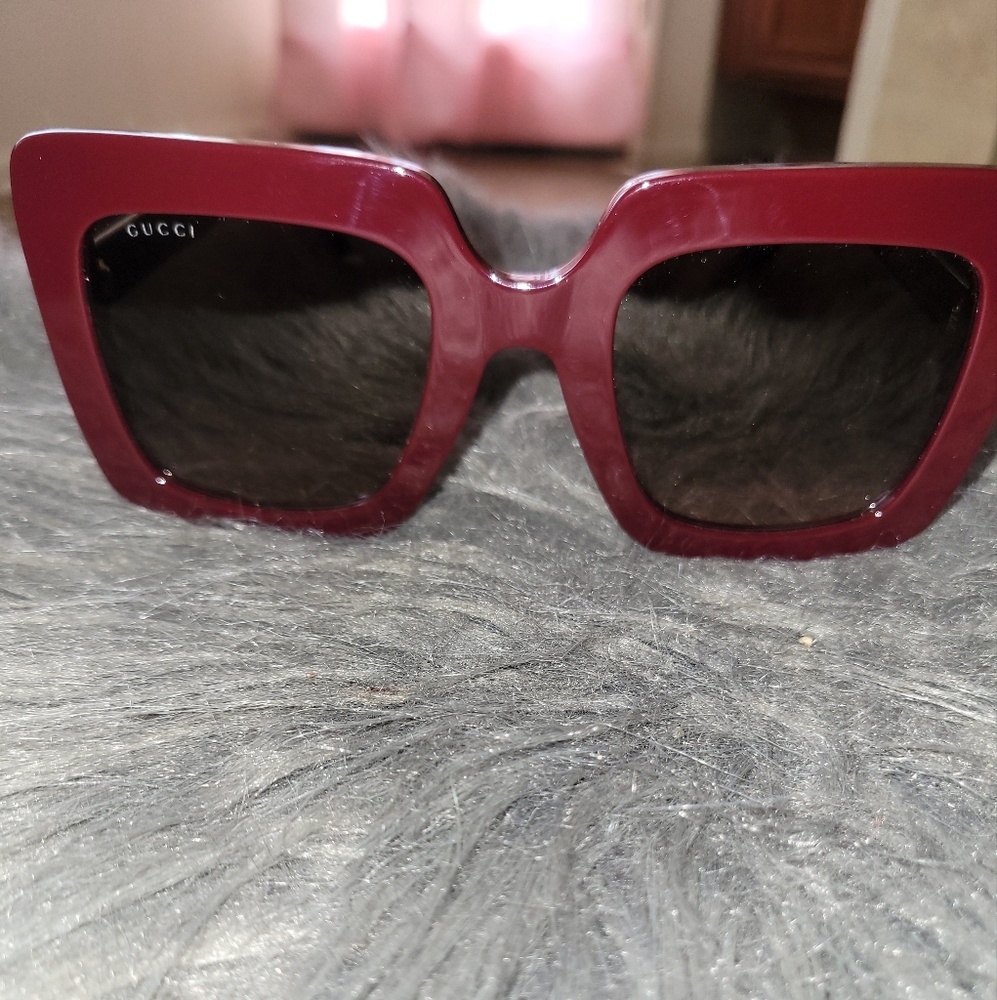 Gucci Authentic Oversized GG0328S Burgundy Sunglasses